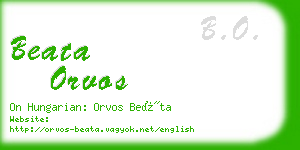 beata orvos business card